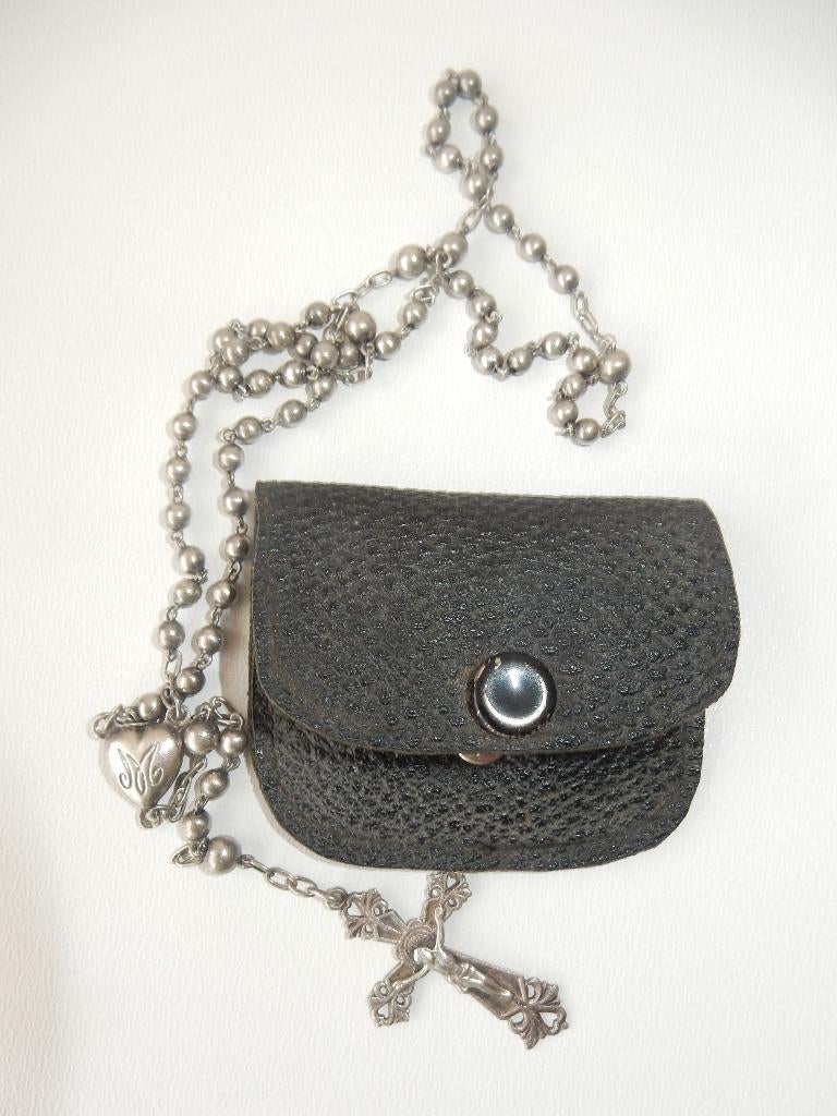 Zilveren rozenkrans in etui  / Paternoster, Ophalen of Verzenden