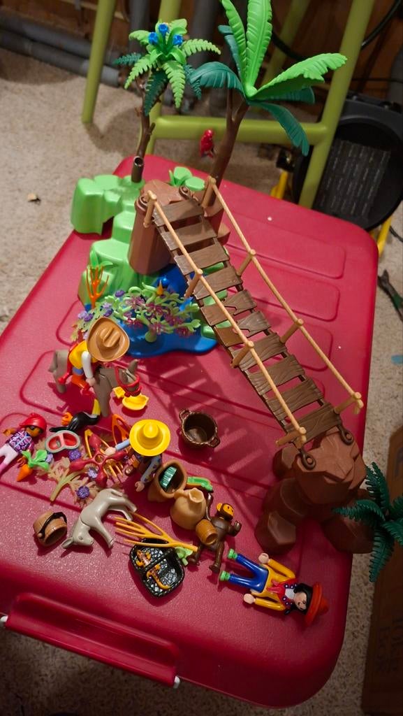 Playmobil hangbrug jungle waterval, Ophalen of Verzenden, Zo goed als nieuw