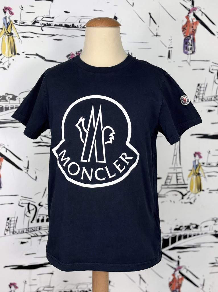 Moncler jongens t-shirt met logo patch maat 12 (140 euro), Moncler EU, Verzenden, Zo goed als nieuw, Moncler