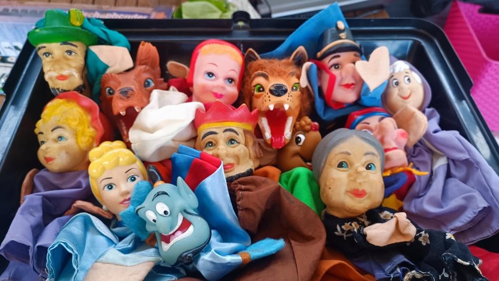 Grote collectie handpoppen, sprookjesfiguren en meer, Ophalen of Verzenden