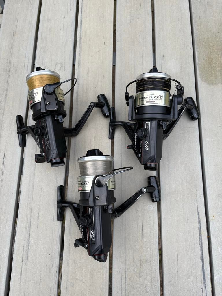 Shimano Baitrunner 4500 Molens (3) incl. 3 reserve spoelen, Ophalen, Gebruikt, Molen