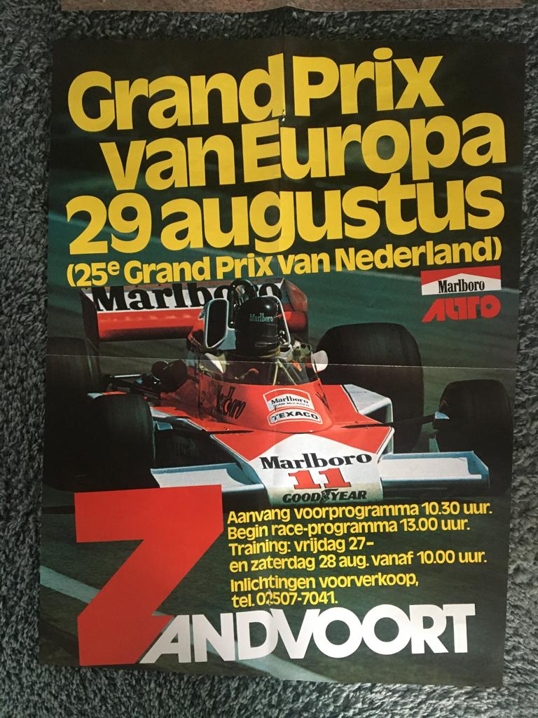1 originele Grand Prix van Nederland / Zandvoort poster, Ophalen of Verzenden, Zo goed als nieuw, Formule 1