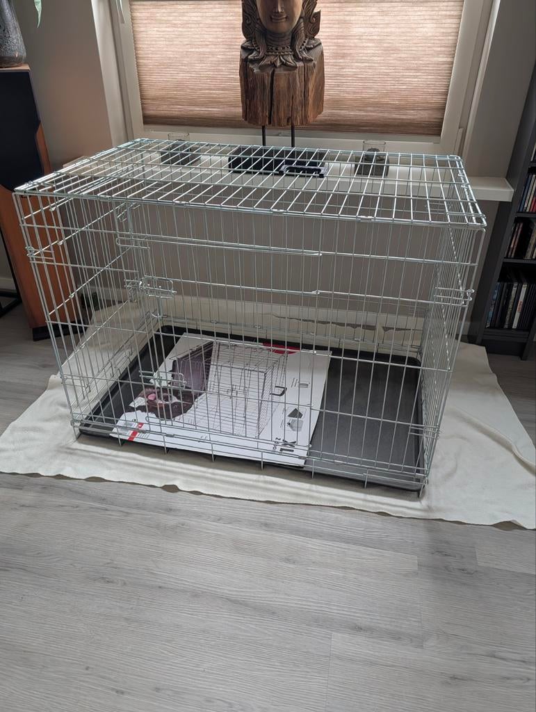 Nieuw Flamingo Hondenbench XL  Chroom  2 deurs, Dieren en Toebehoren, Ophalen, Nieuw