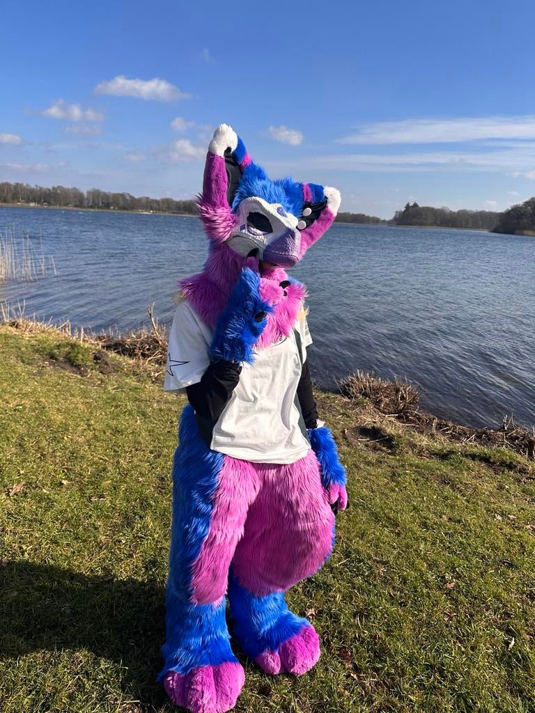 Dinomask fullsuit!, Kleding | Dames, Carnavalskleding en Feestkleding, Zo goed als nieuw, Carnaval, Ophalen of Verzenden