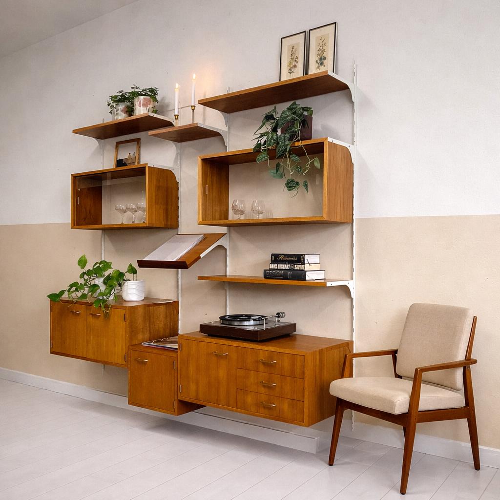 - Vintage wandmeubel •IKEA BYGGA 1969• -, Huis en Inrichting, Kasten | Wandmeubels, Gebruikt, ., Ophalen of Verzenden, .