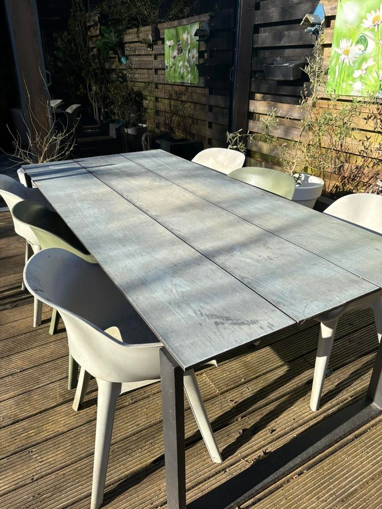 Tuintafel met tuinstoelen, Tuin en Terras, Ophalen, Gebruikt, Rechthoekig