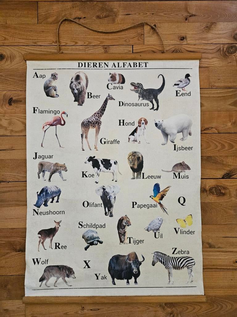 Dierenposter kind, Antiek en Kunst, Antiek | Schoolplaten, Ophalen