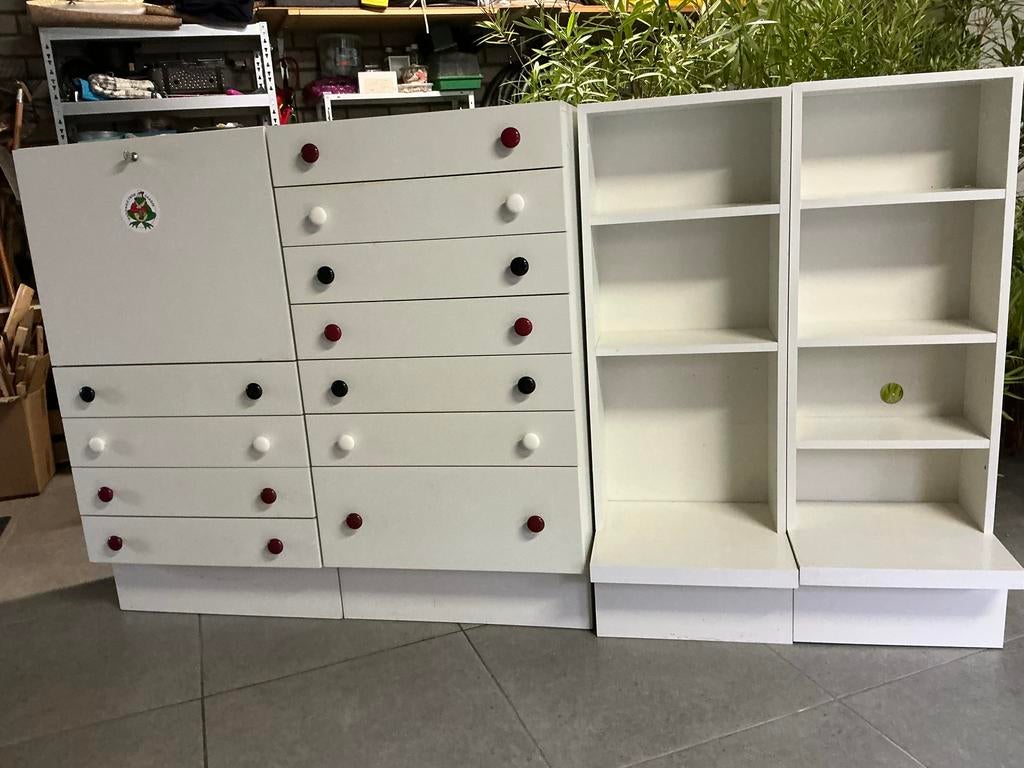 Vintage Interlübke slaapkamer meubelen wit MDF, Ophalen, Gebruikt