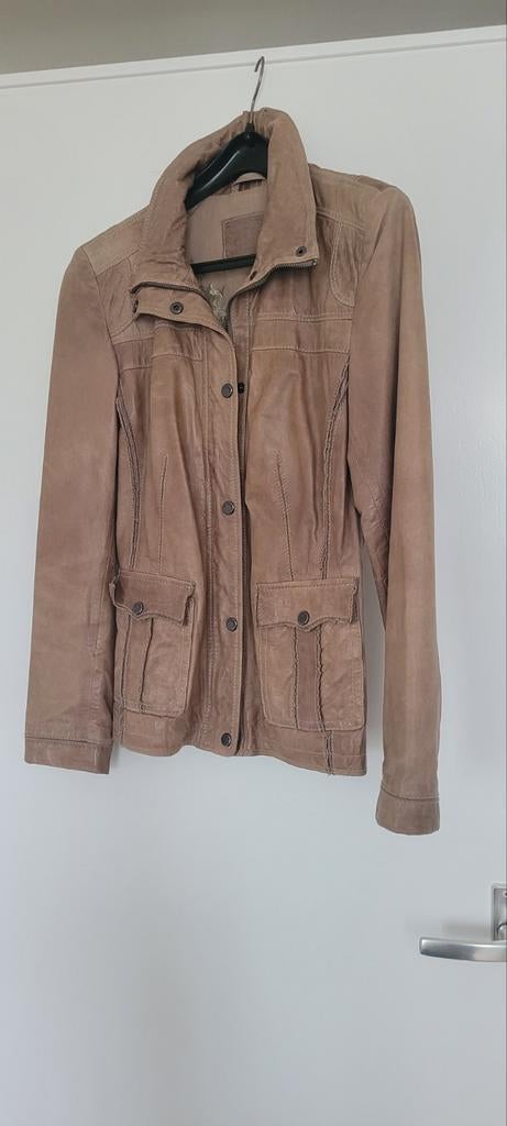 Milestone Leren Jas - Beige/Bruin - Maat M, Maat 38/40 (M), Milestone, Beige, Ophalen of Verzenden