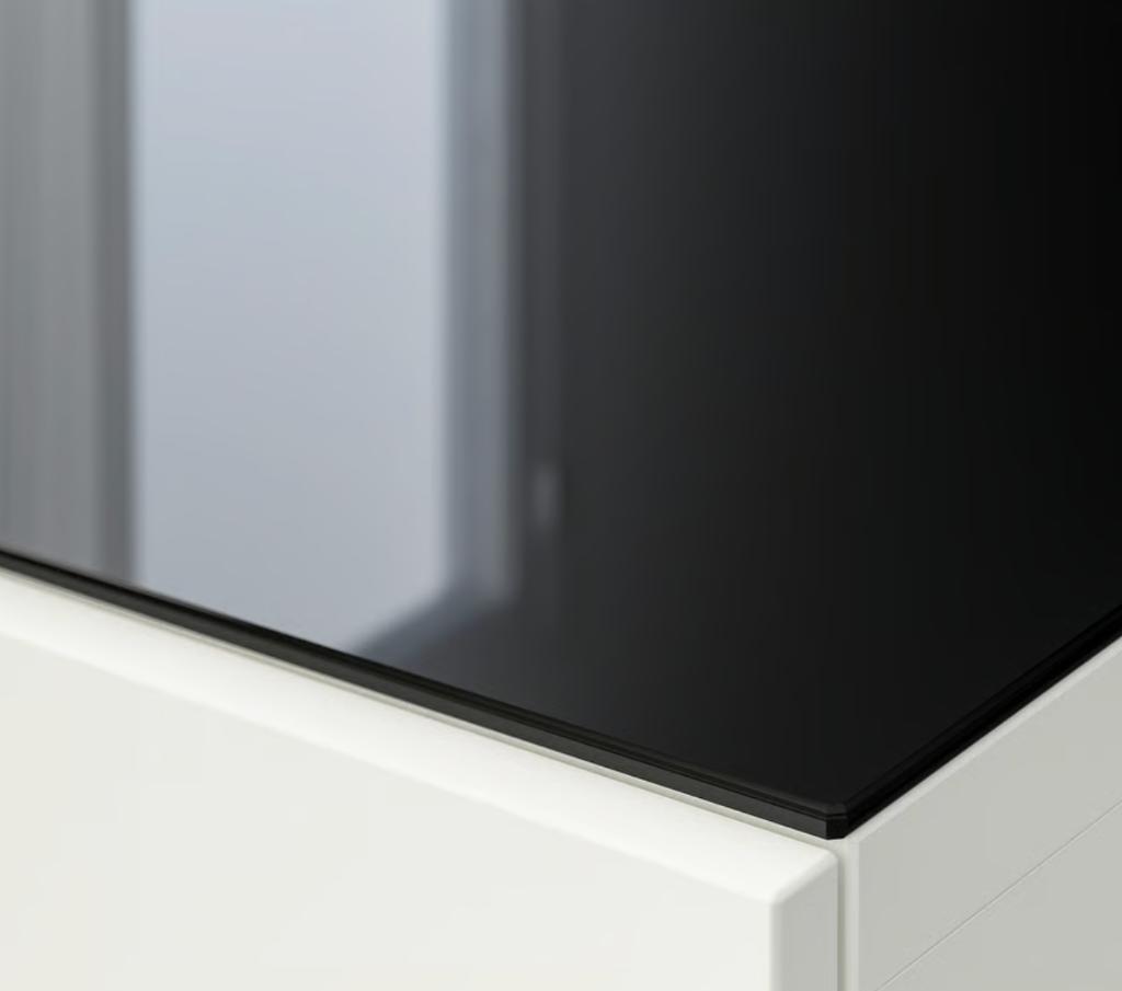 Besta bovenblad glas zwart 180 x 40, Ophalen, 150 tot 200 cm, Minder dan 100 cm, 25 tot 50 cm