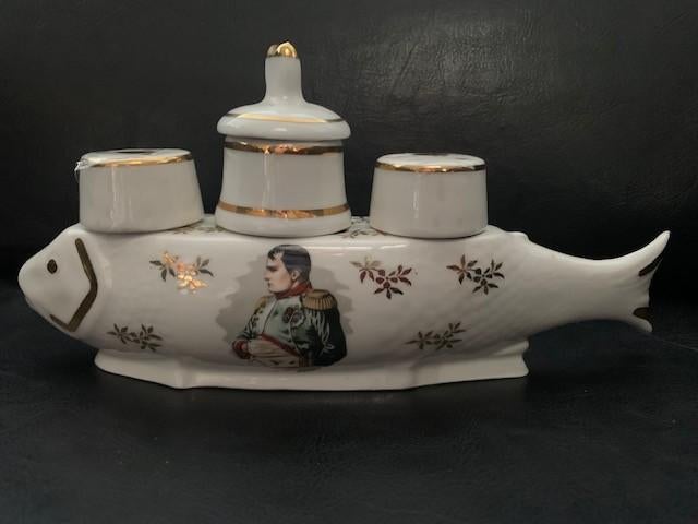 Limoges porselein vis, peper mosterd zout, napoleon, Antiek en Kunst, Ophalen of Verzenden