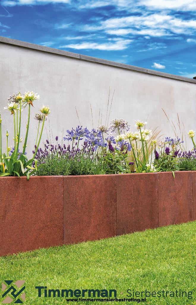 L elementen, Corten, 50cm breed, div. hoogtes, Grijs, Zwart, Tuin en Terras, Bielzen en Borders, 25 tot 50 cm, 25 cm of meer, Biels