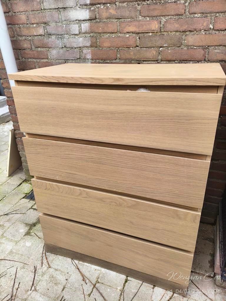 Malm Ladekast ikea, Huis en Inrichting, Ophalen, Gebruikt, 100 tot 150 cm, Eikenhout