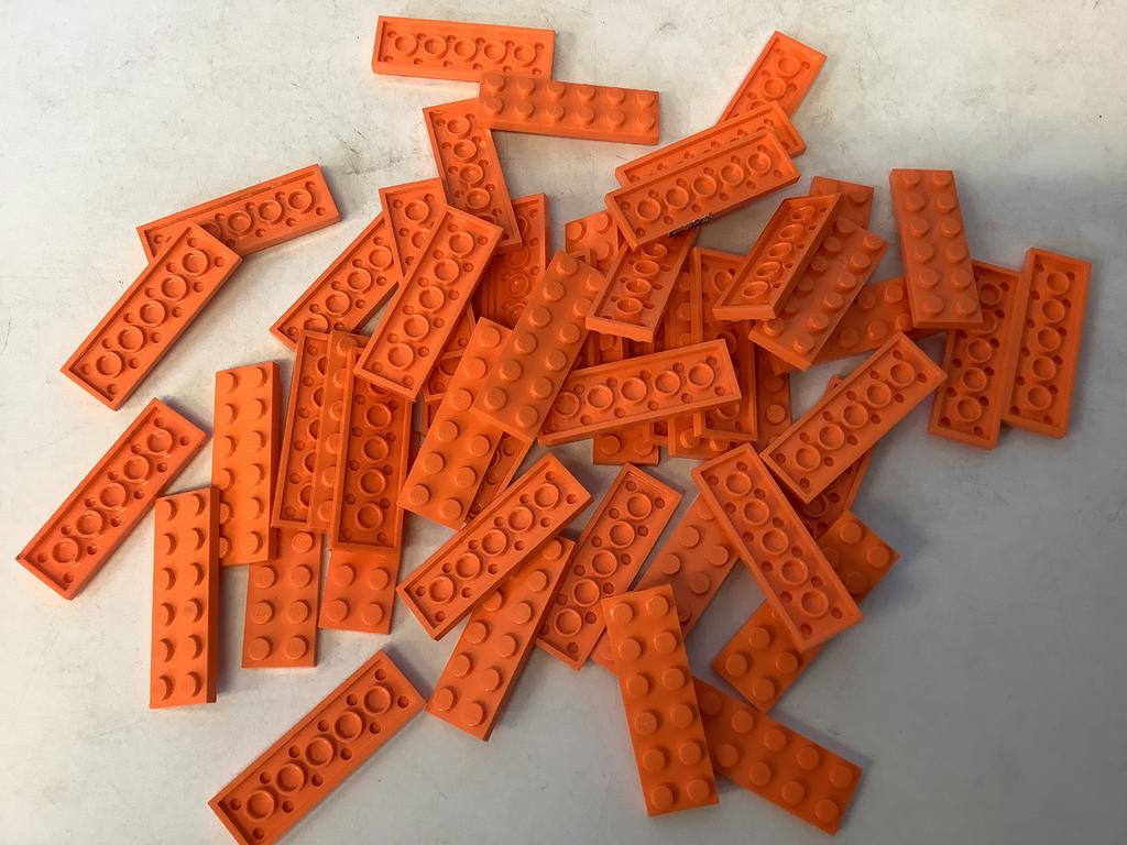 Lego plaat 2x6 oranje, Ophalen of Verzenden, Gebruikt, Losse stenen, Lego