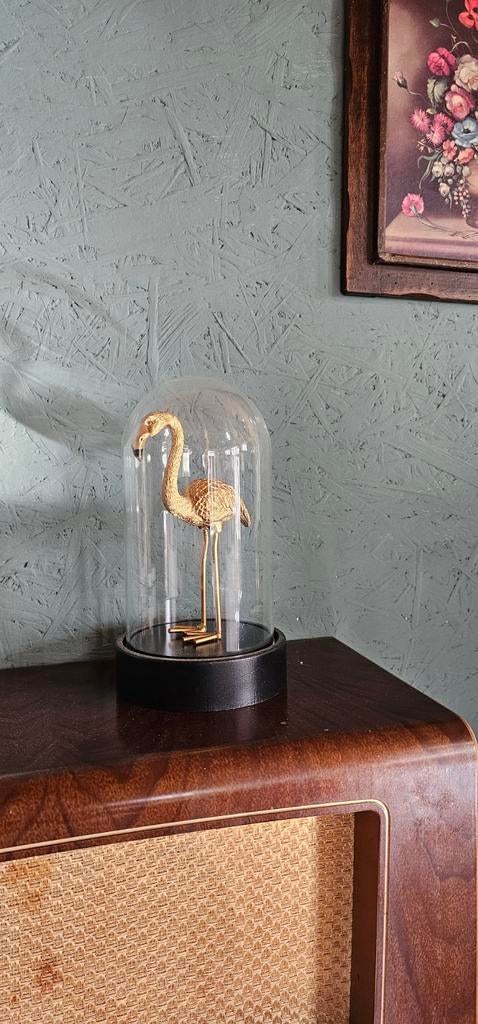 Gouden Flamingo in Stolp, Huis en Inrichting, Lampen | Tafellampen, Ophalen, Zo goed als nieuw, Minder dan 50 cm