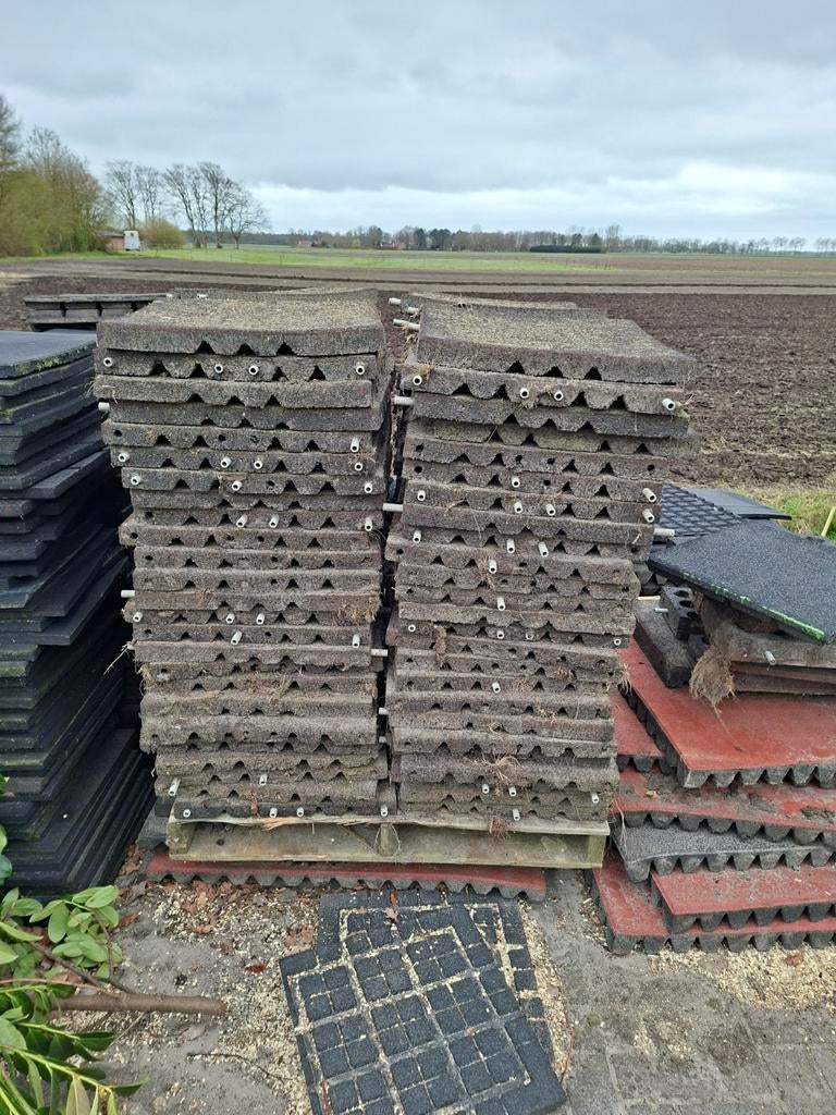 Rubberen tegels 50x50, Tuin en Terras, Tegels en Klinkers, Ophalen, Rubber, Overige typen