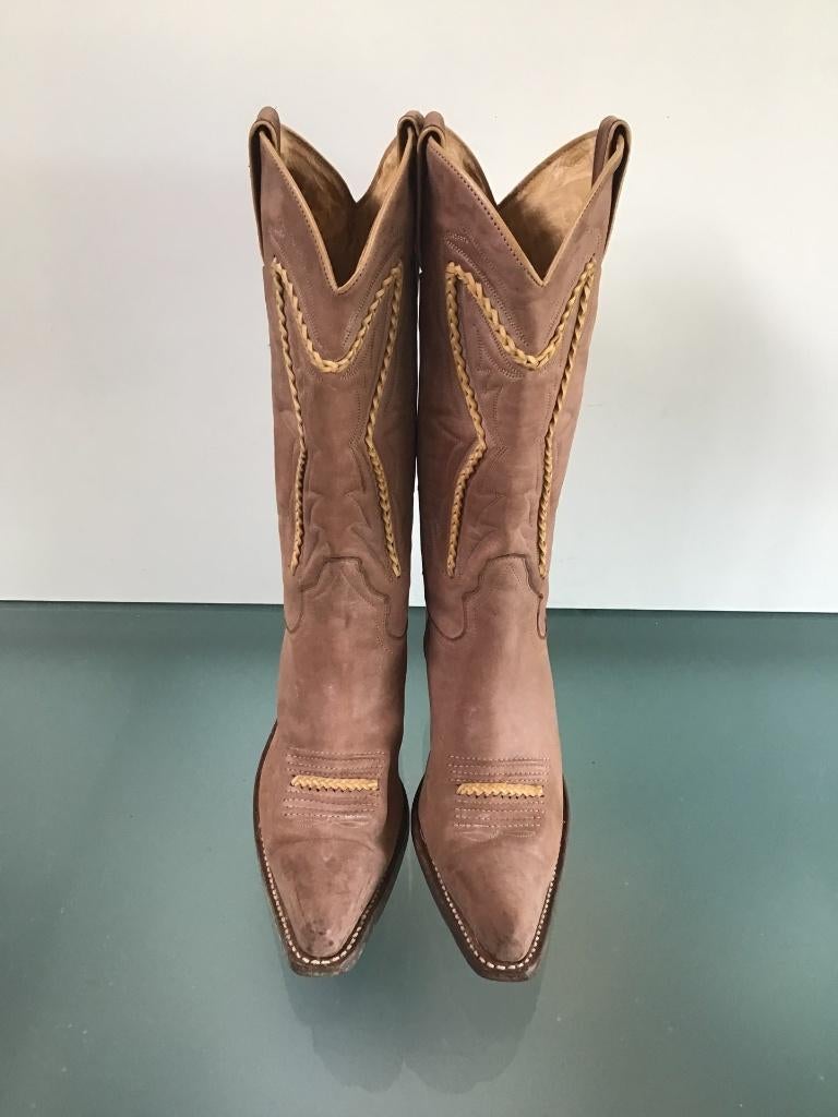 Sancho boho 38 bruin | Leren boots | Gratis verzenden, Hoge laarzen, Bruin, Verzenden, Zo goed als nieuw