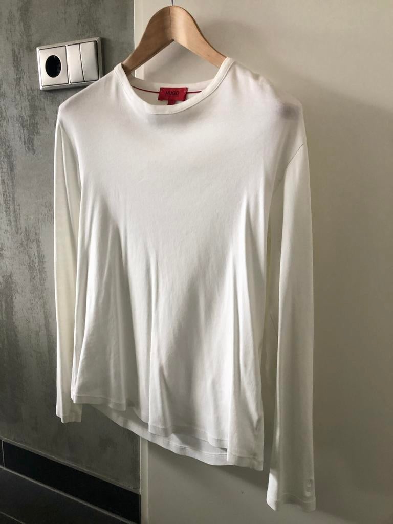 Hugo Boss witte trui long sleeve maat L, Kleding | Dames, Wit, Maat 42/44 (L), Ophalen of Verzenden, Gedragen