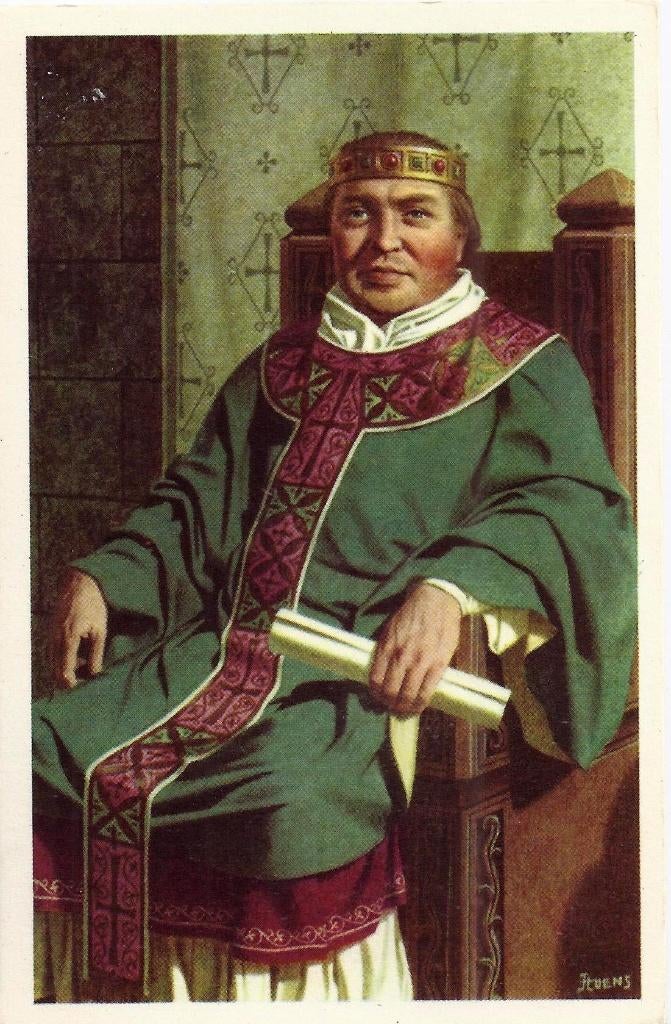 K4211 gelopen - kaart prinsbisschop Notker Luik, Ophalen of Verzenden, 1940 tot 1960, Gelopen