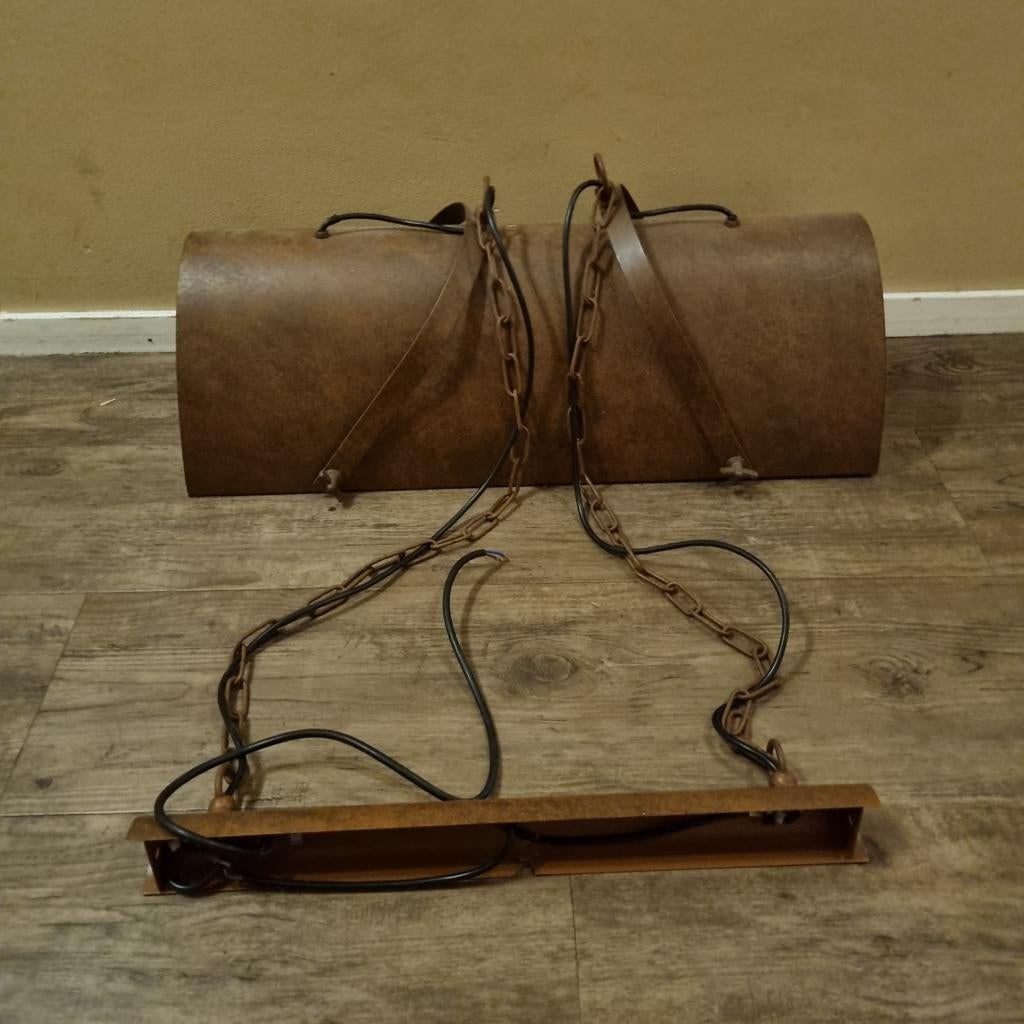 Eglo 2-lichts hanglamp roestbruin - industrieel & dimbaar, Huis en Inrichting, Lampen | Hanglampen, Ophalen of Verzenden, Zo goed als nieuw