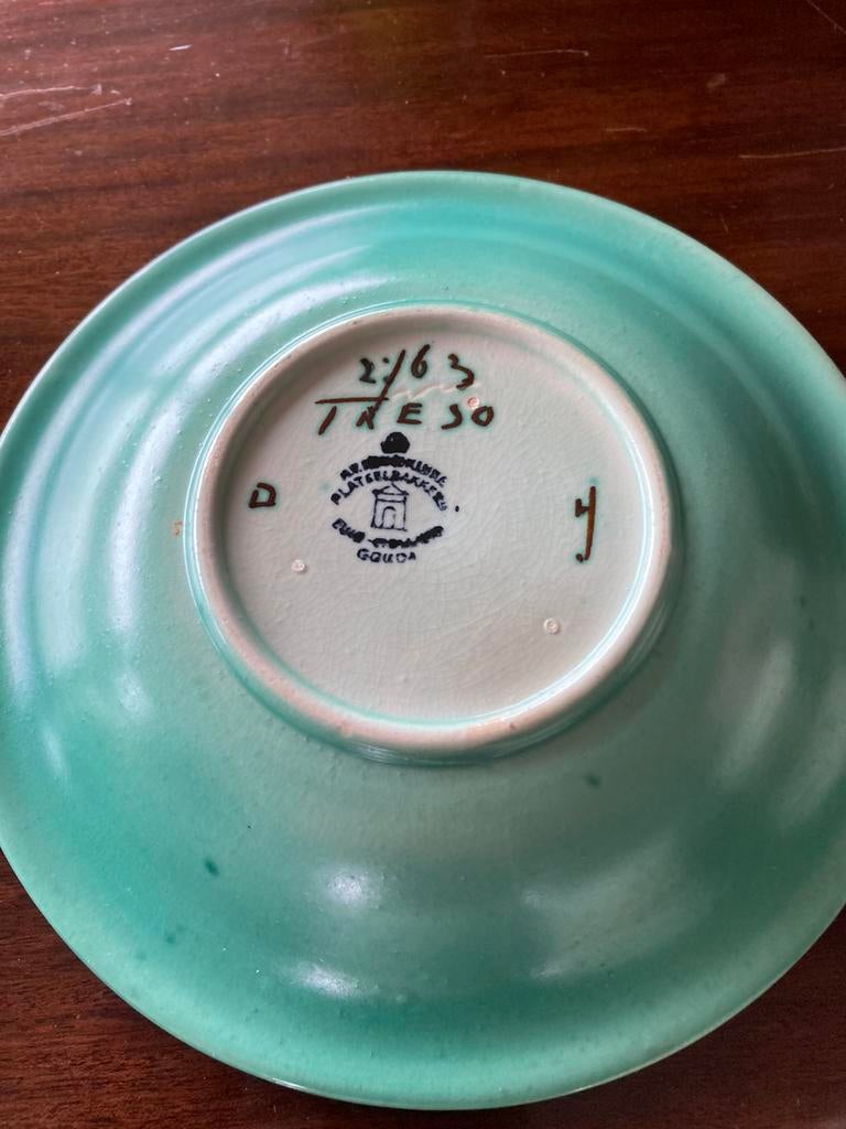 Mooi antiek goudsaardewerk, Ophalen of Verzenden, Porselein, Kop en/of schotel