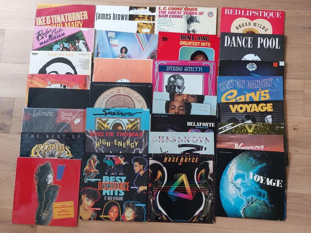 30x R&B soul en disco lp's, Ophalen of Verzenden, Gebruikt, 12 inch