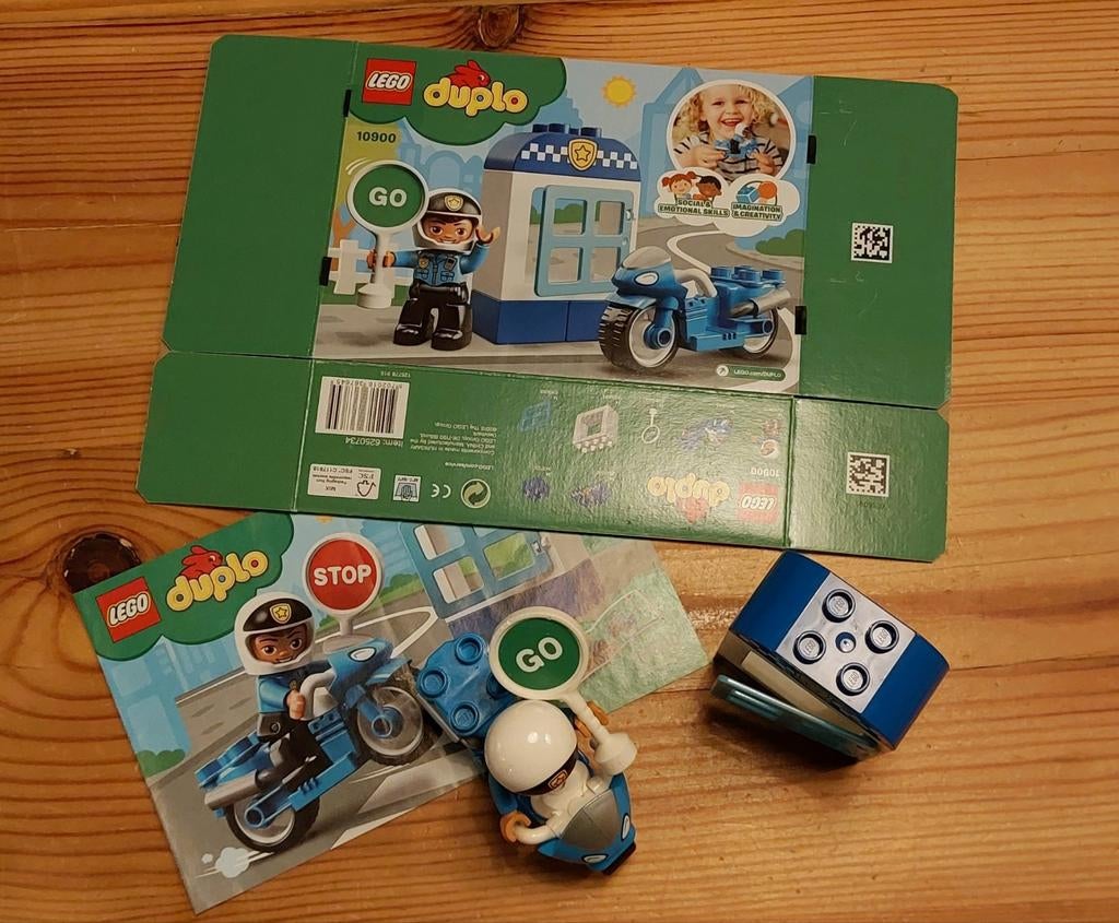 Duplo, 10900, te koop. Politie motor, Ophalen of Verzenden, Zo goed als nieuw, Complete set, Duplo