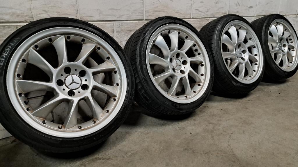 Carlsson 18inch velgen Mercedes C-Klasse W203 E-Klasse W210, Auto-onderdelen, Banden en Velgen, 18 inch, Gebruikt, Banden en Velgen