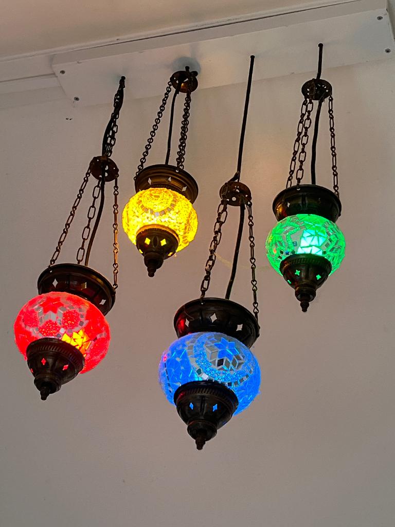 Oosterse mozaïek lampen, Ophalen, Gebruikt, Glas, Minder dan 50 cm