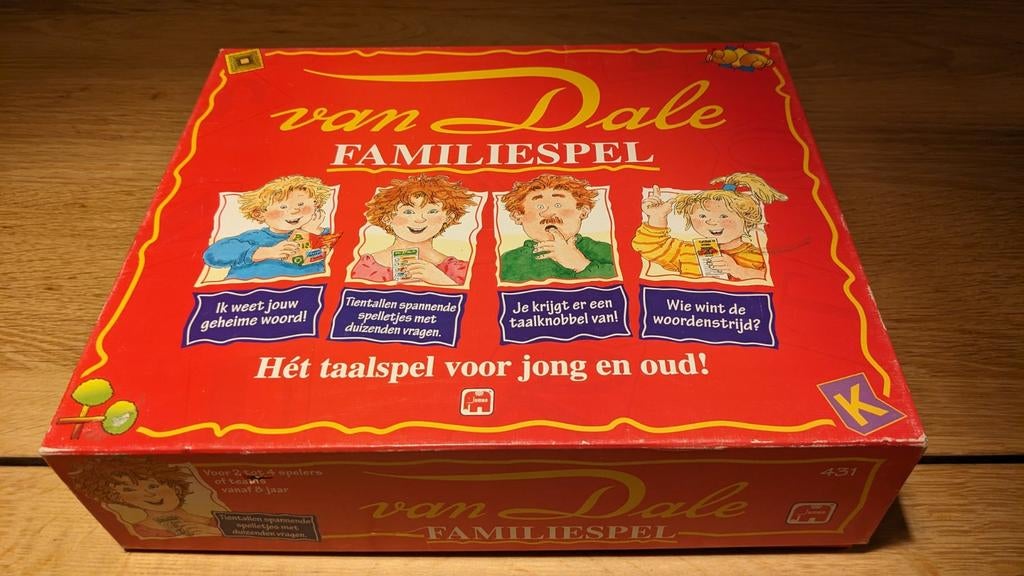 Van Dale Familiespel - Taalspel voor Jong en Oud!, Hobby en Vrije tijd, Gezelschapsspellen | Bordspellen, Zo goed als nieuw, Een of twee spelers