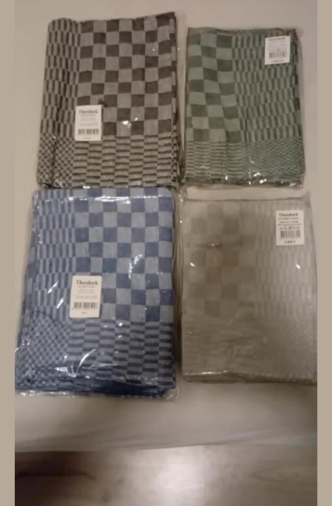 Theedoeken nieuw - 4 kleuren, Blauw, Nieuw, Nvt, Nvt