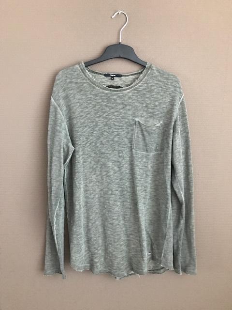 Groen/Grijs Tigha heren t-shirt met lange mouw, Maat 48/50 (M), Tigha, Ophalen of Verzenden, Grijs