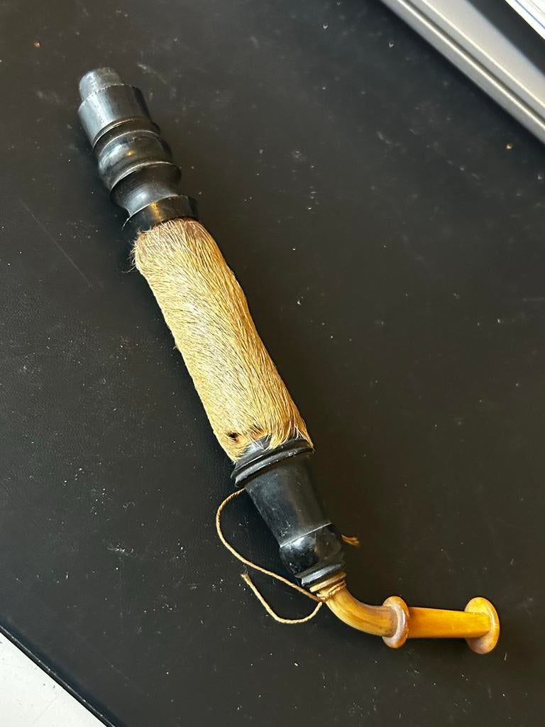 Antieke 1830 Bruyere Pijpenkop met Huid, Antiek en Kunst, Ophalen of Verzenden