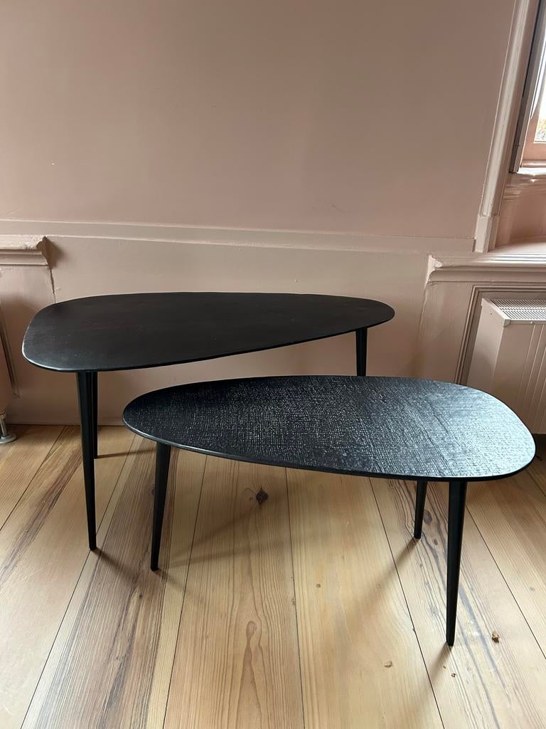 WOOOD Triangle Bijzettafels Zwart, Huis en Inrichting, Ophalen, Minder dan 45 cm, Minder dan 55 cm, Metaal of Aluminium