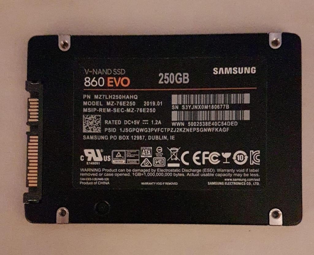 SAMSUNG SSD 250 GB 860 EVO 2,5 inch, Intern, 256GB, SSD, Ophalen of Verzenden