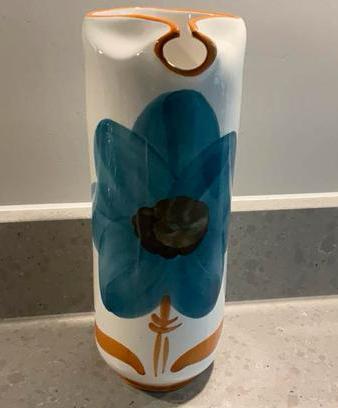 Wijn water karaf Olaria de Alcobaca Portugal turquoise ecru, Gebruikt, Overige typen, Ophalen of Verzenden, Overige stijlen