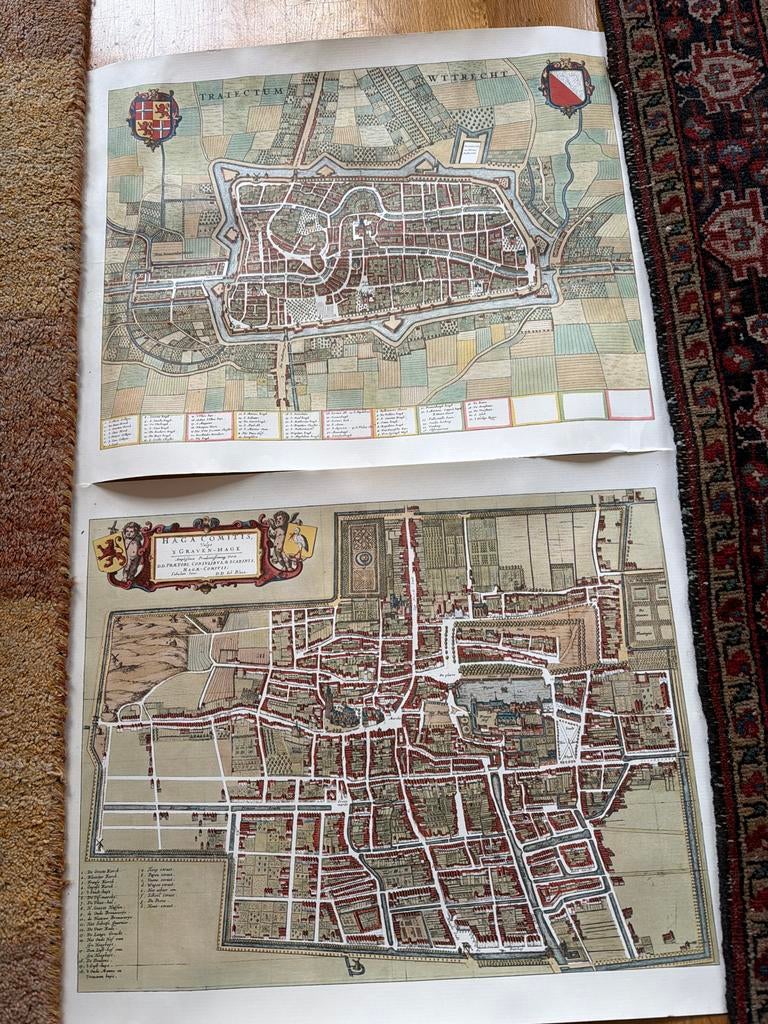 Oude stadsplattegronden Utrecht en Den Haag, Gelezen, Ophalen of Verzenden, Landkaart, 1800 tot 2000