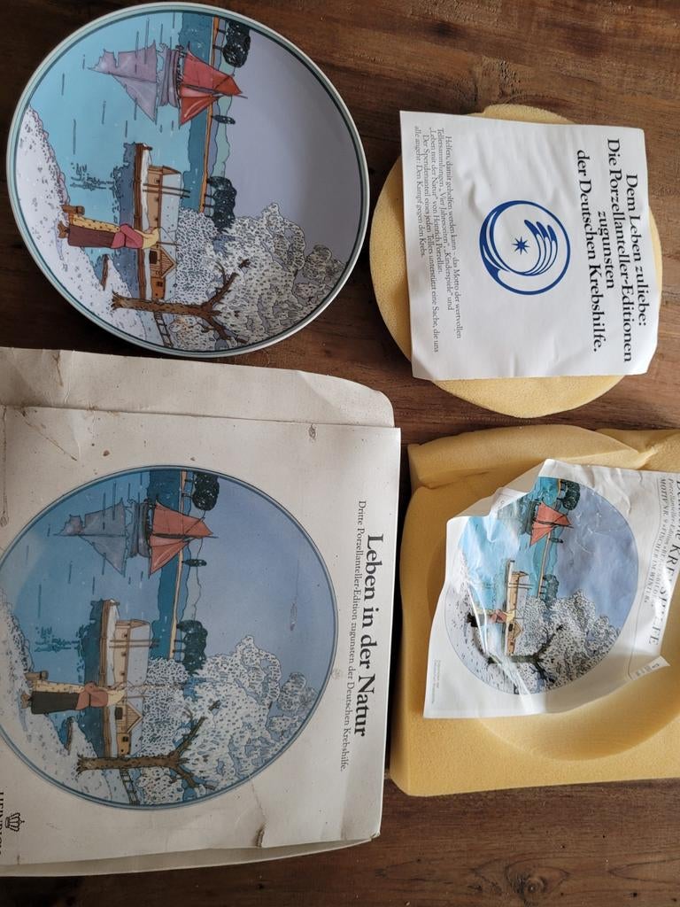 Villeroy & Boch Fischer im Winter Wandbord Nieuw, Antiek en Kunst, Antiek | Wandborden en Tegels, Ophalen of Verzenden