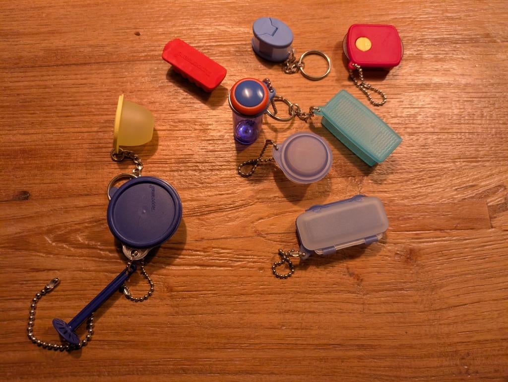 Tupperware verzameling sleutelhangers 10 stuks, Ophalen of Verzenden, Nieuw