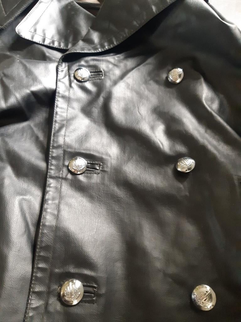 politiejas, lange regenjas zeventiger jaren, maat 50, Onbekend, Maat 48/50 (M), Zwart, Ophalen of Verzenden