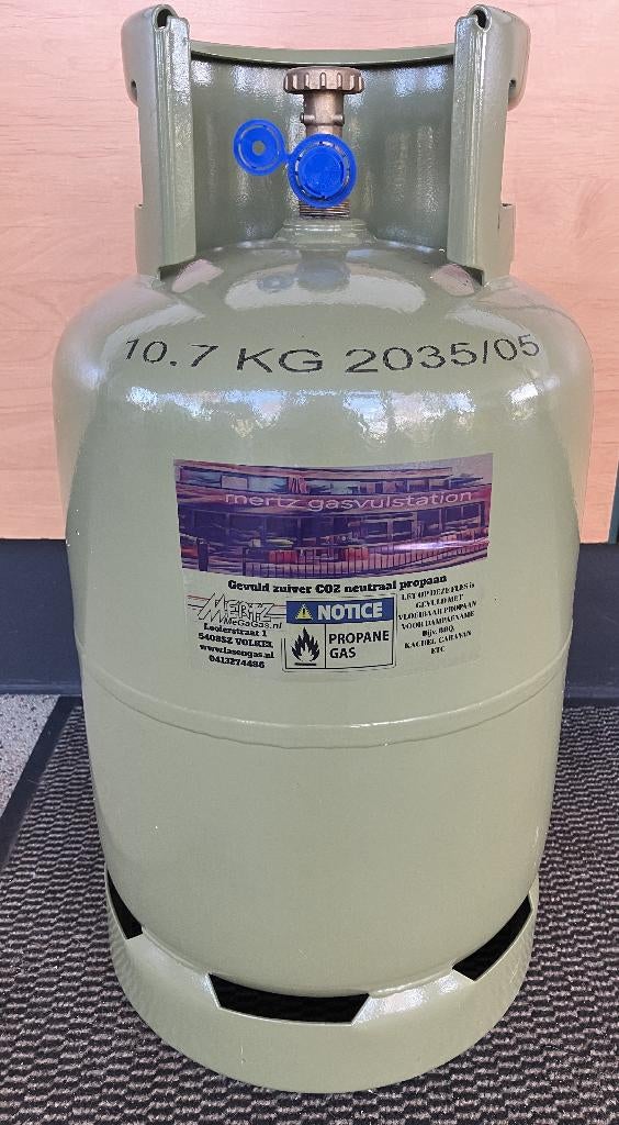 gasfles incl 10,5kg propaan keuring tot 2035!, Caravans en Kamperen, Ophalen, Nieuw
