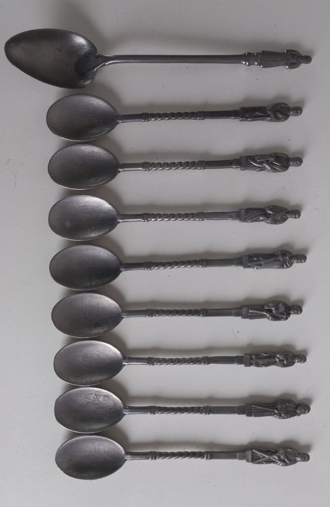 Antiek tinnen apostellepeltjes, Ophalen of Verzenden