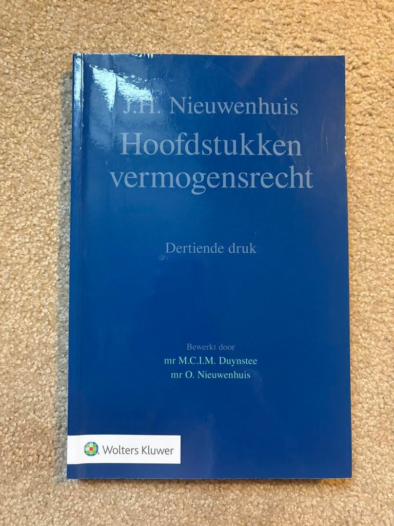Hoofdstukken vermogensrecht, Boeken, Studieboeken en Cursussen, Ophalen of Verzenden, Beta, Zo goed als nieuw, HBO
