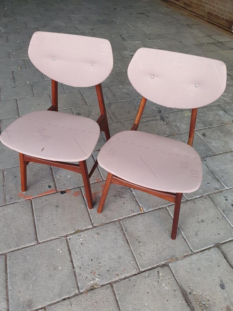 2 Vintage stoelen., Huis en Inrichting, Stoelen, Ophalen, Gebruikt, Twee, Wit