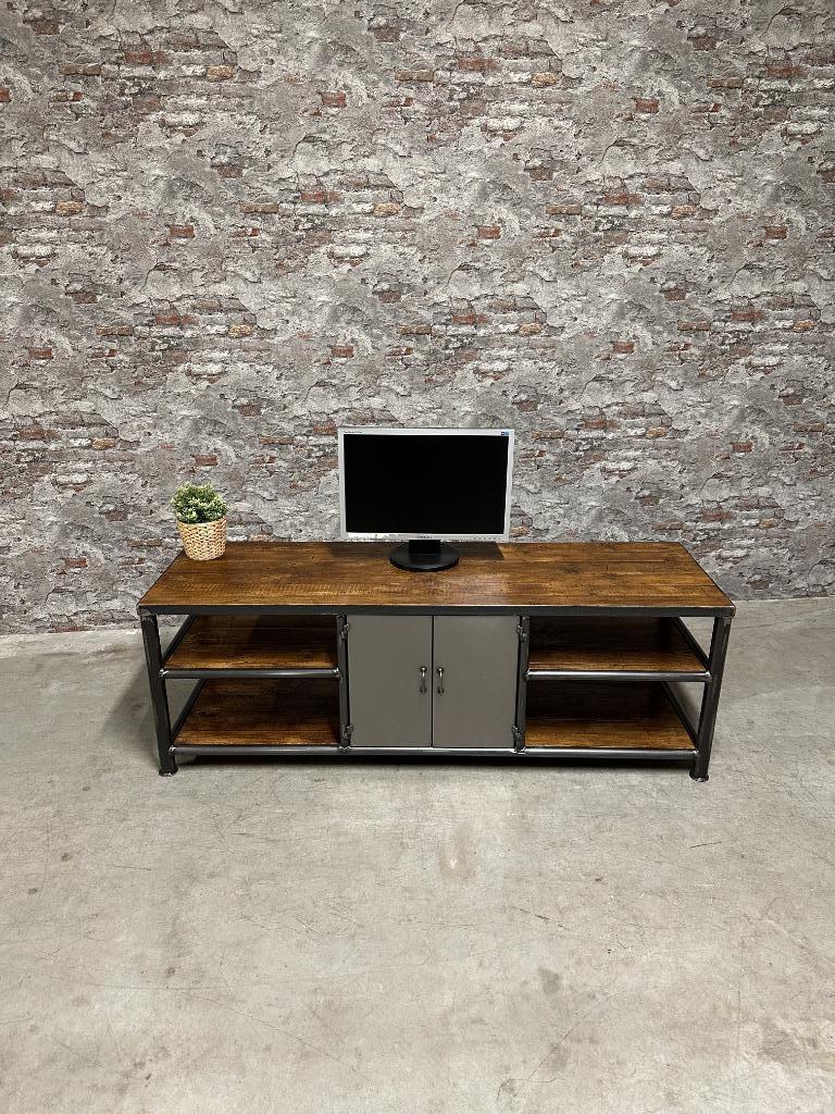 Super industriële tv meubelkast NIEUW! nr.6639, Info@antiekgroothandel.com, Grenenhout, Nieuw, Ophalen of Verzenden
