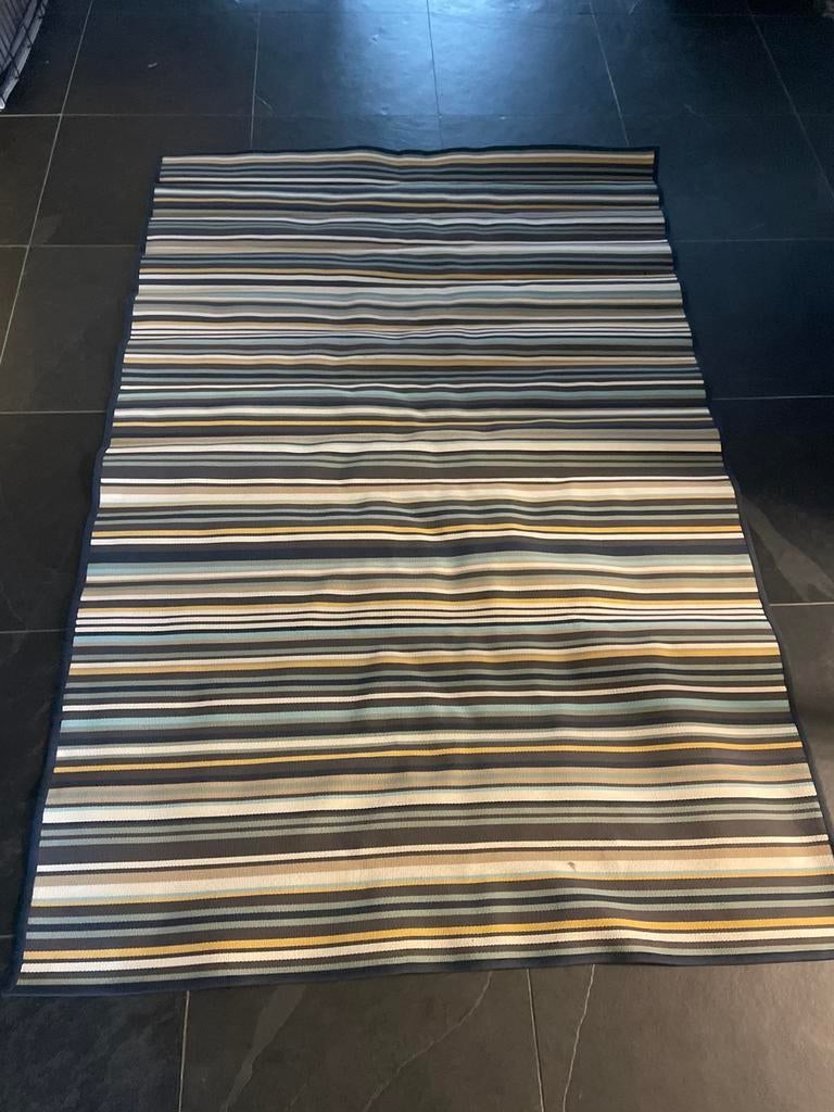 Vloerkleed Gestreept 190 bij 130 cm, 100 tot 150 cm, Crème, Ophalen of Verzenden, Zo goed als nieuw