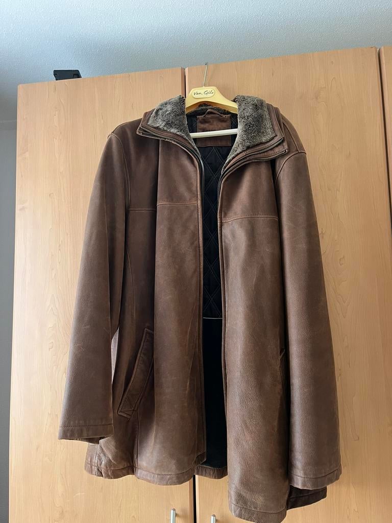 Leren jas, Ophalen, Gedragen, Maat 56/58 (XL), Bruin