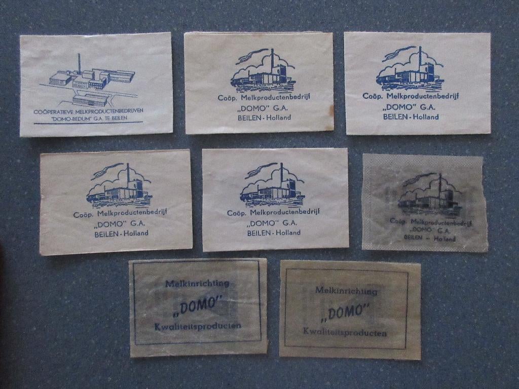8 x Beilen, Coöp. Melkproductiebedrijven DOMO, Verzamelen, Verzenden, Nederland