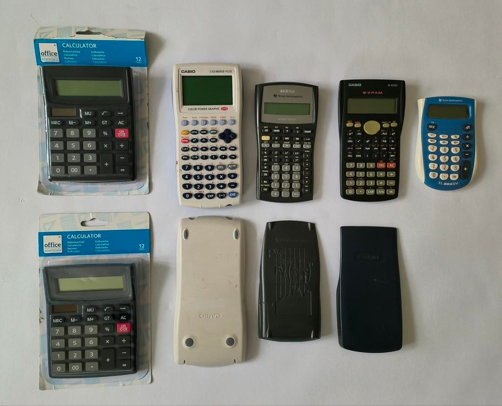 Rekenmachine's (6x) o.a. Casio & Texas Instruments, Ophalen