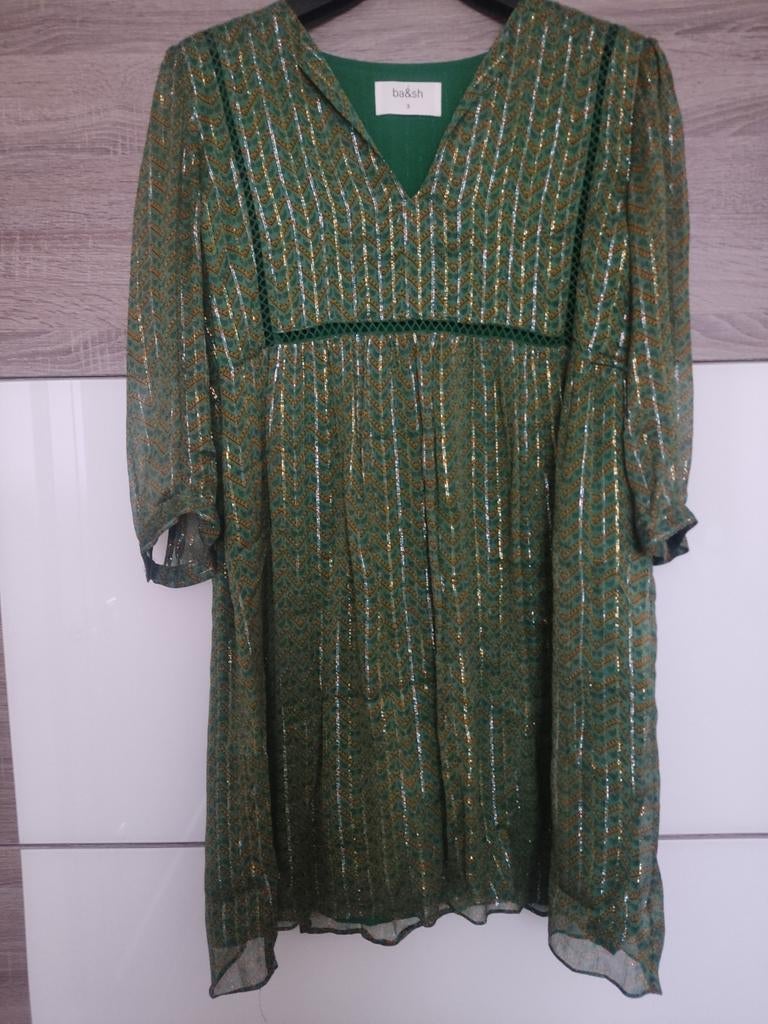BA&SH maat 3 prachtige groene jurk, Kleding | Dames, Maat 38/40 (M), Nieuw, Ophalen of Verzenden, Ba&sh